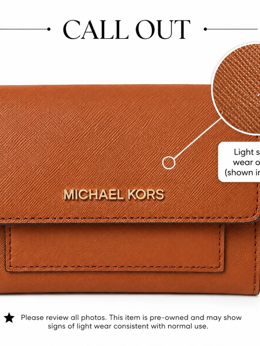 Michael Kors Jet Set Travel Medium Trifold Wallet with Removable Card Holder